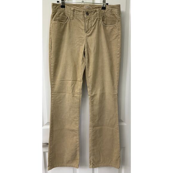 Express Vintage 4 corduroy beige khaki slight flare straight leg pants Y2K - Picture 1 of 4